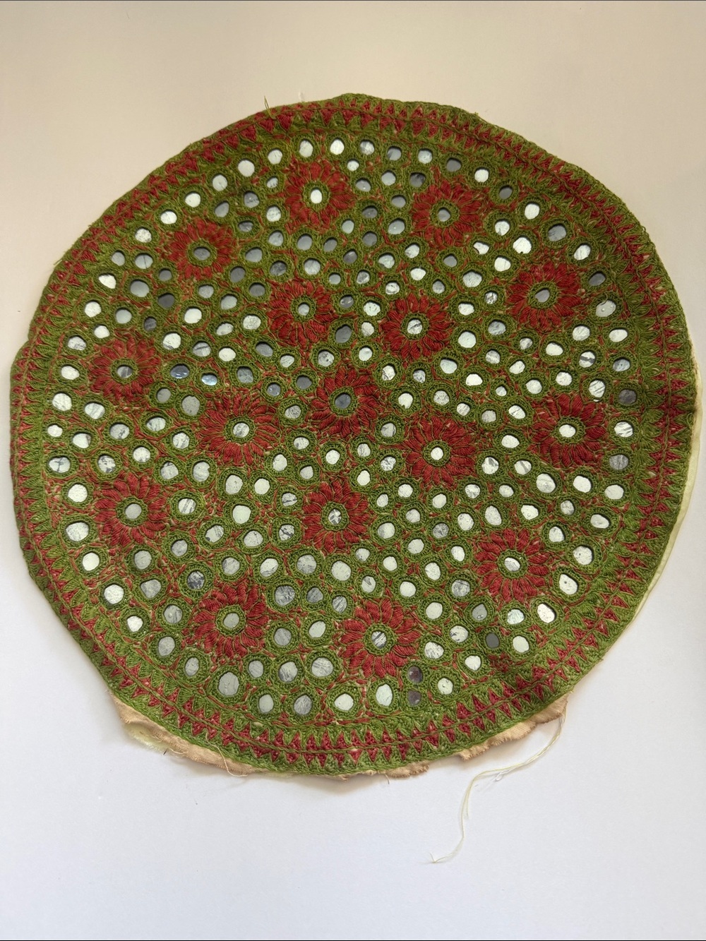 Antique Hand Made in India Round Pillow Cover